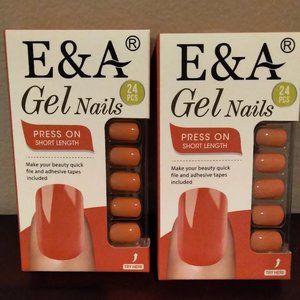 #sale 2 Two sets E&A Gel Nail 24 pcs kit Melon Press on tabs/file included New …